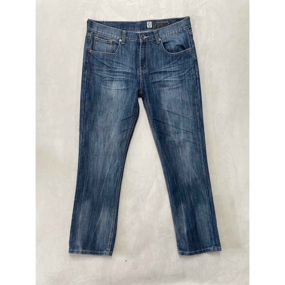 Marc Ecko Cut & Sew Slim Fit Blue Jeans Mens 34x30 Medium Wash Denim